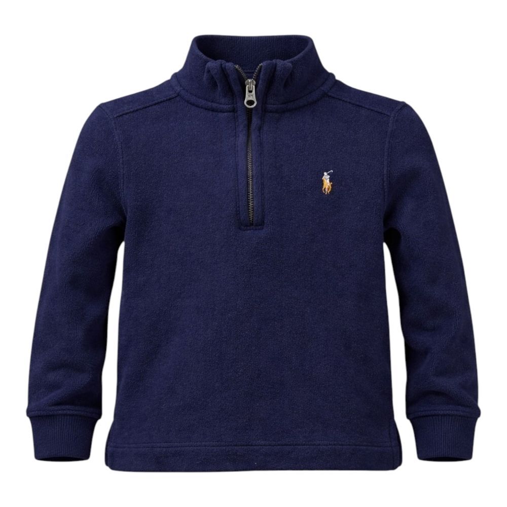 Polo Ralph Lauren Navy Blue Pullover Quarter Zip Sweater Toddler Size Boys 2T